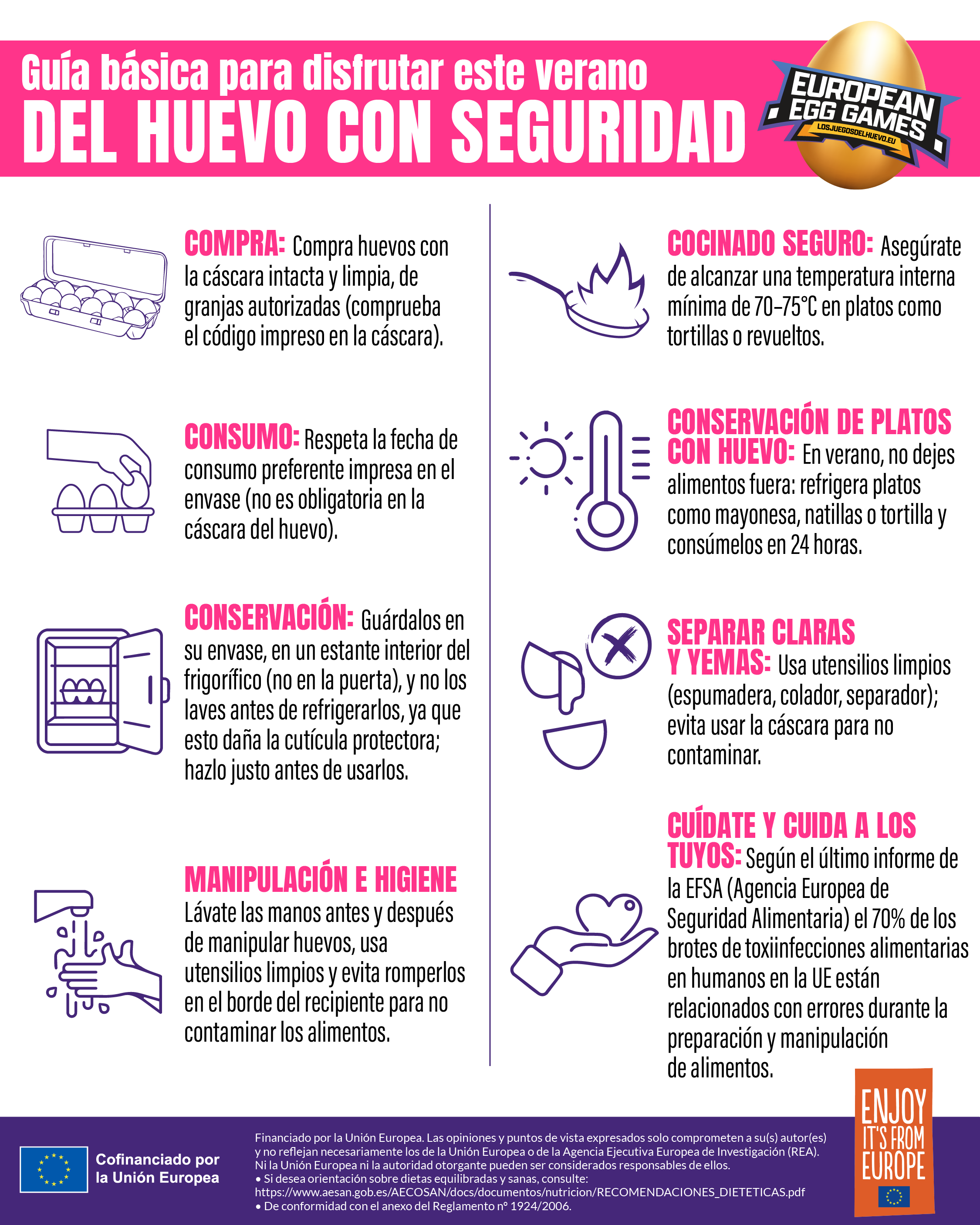 guia básica para disfrutar en verano del huevo con seguridad: